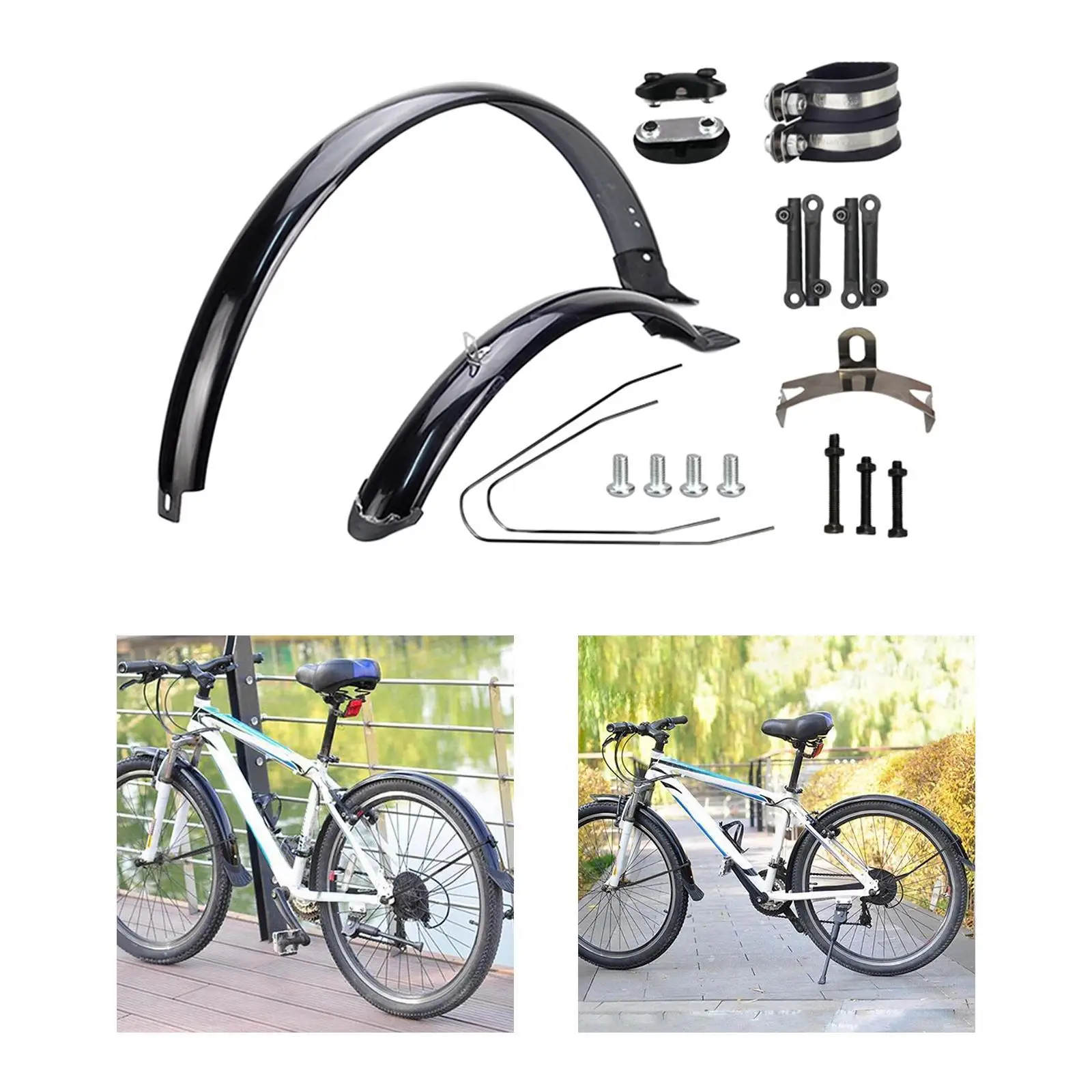 Guardabarros delanteros y traseros para bicicleta, repuestos de neumáticos de 29 pulgadas, prácticos guardabarros para andar en bicicleta, accesorios para bicicletas de montaña al aire libre