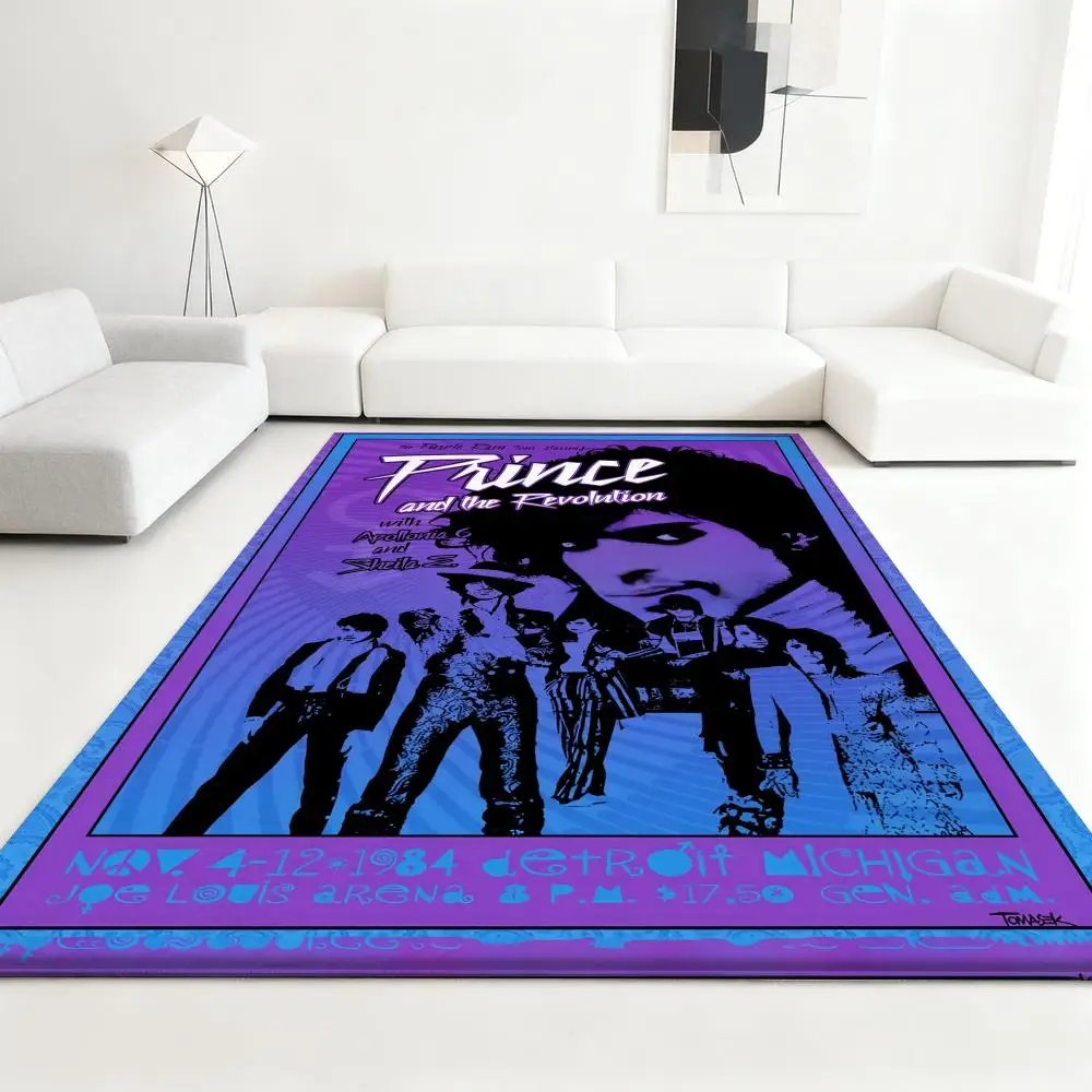 

Floor Mat Soft Thickened Absorbent Non-Slip Bedroom Living Room Door Mat Home Decor Flannel Rugs P-Princes purple rain cool