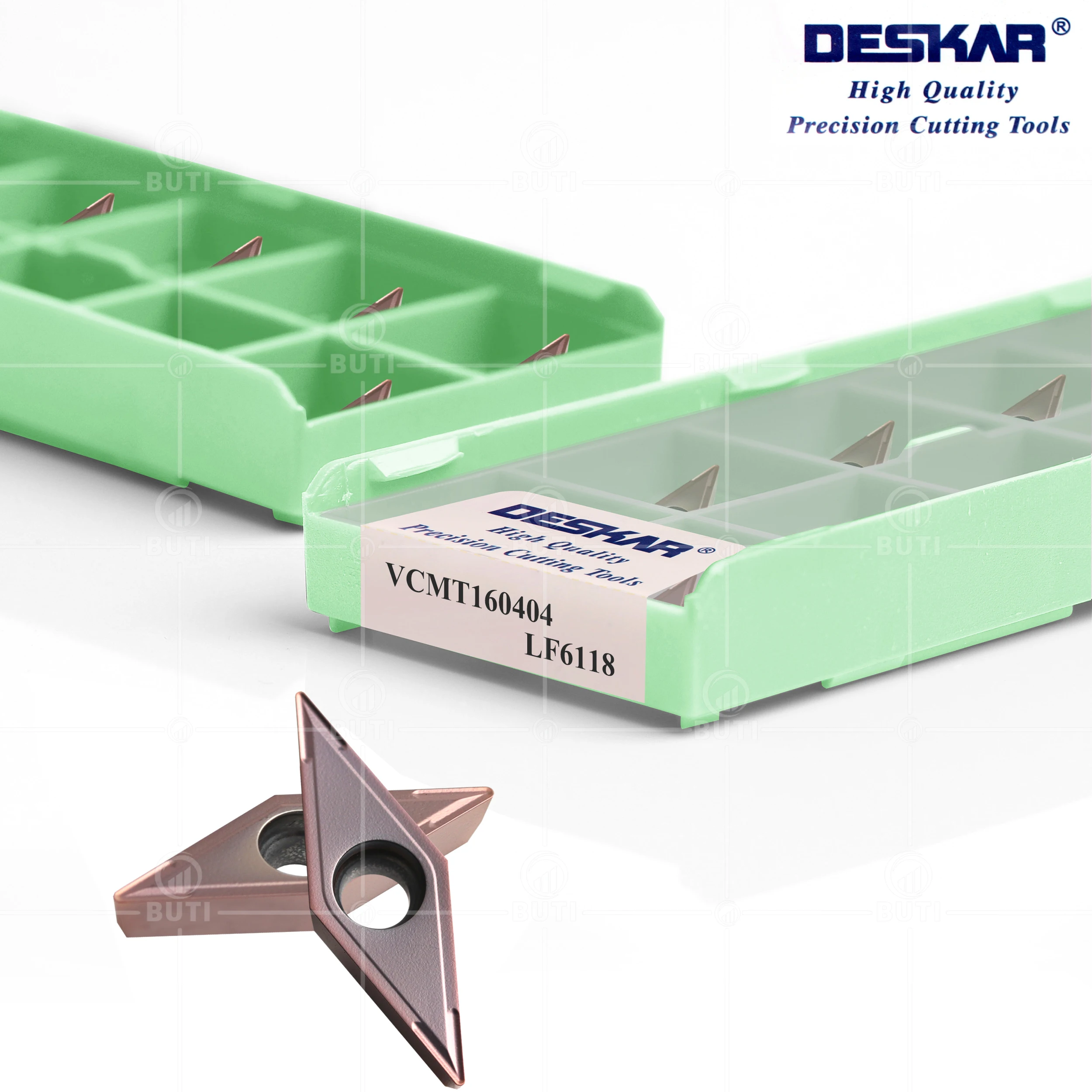 Deskar-cortador de torno de acero inoxidable, insertos de torneado 100% originales, VCMT160404, VCMT160408, LF6018, VCMT160404, VCMT160408, LF6118