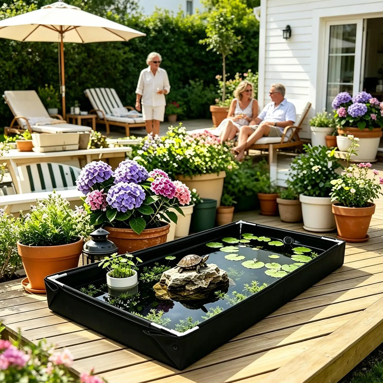 Turtle Tank Compact Foldable Portable Leak-Proof Turtle Tank Habitat for Aquatic Tortoise Home Indoor Outdoor Living Room Garden