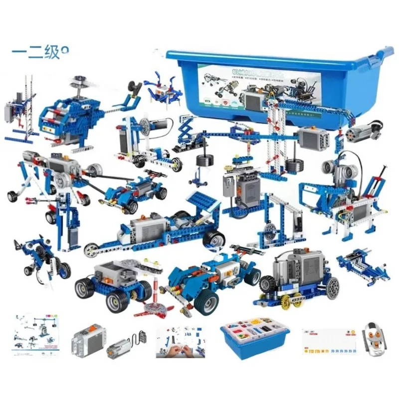 

Китайский набор для программирования STEM: научно-образовательный робототехнический конструктор, электрические технические блоки (без ведерка)