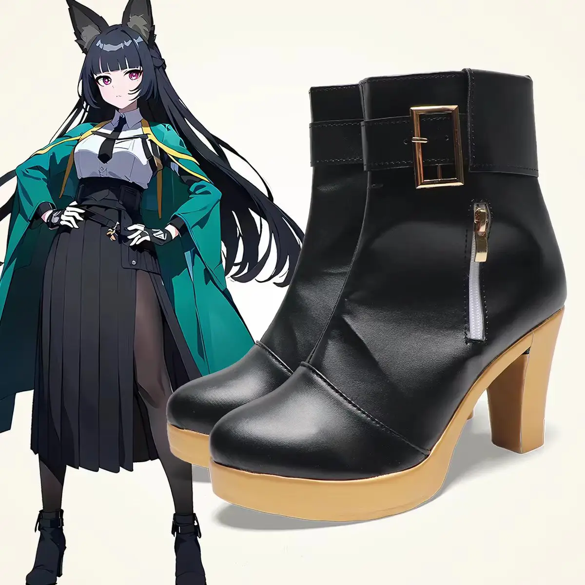 Zenless Zone Zero Hoshimi Miyabi Game Cosplay Black Boots Custom Made Shoes Halloween Carnival Cosplay Hoshimi Miyabi Shoes