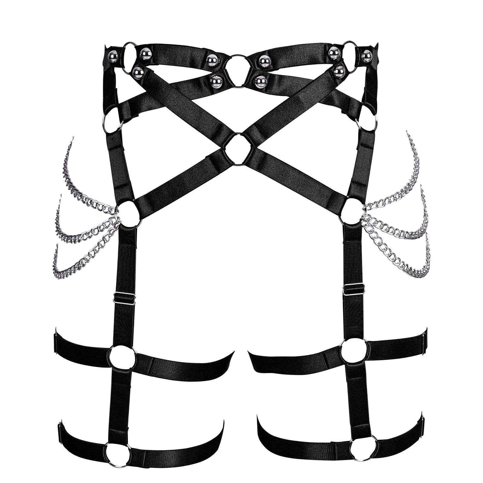 

Women Punk Goth Leg Garter Belt Chain Sexy Underwear Body Harness Fashion Bondage Cage Suspenders Straps Garters Sword Belt