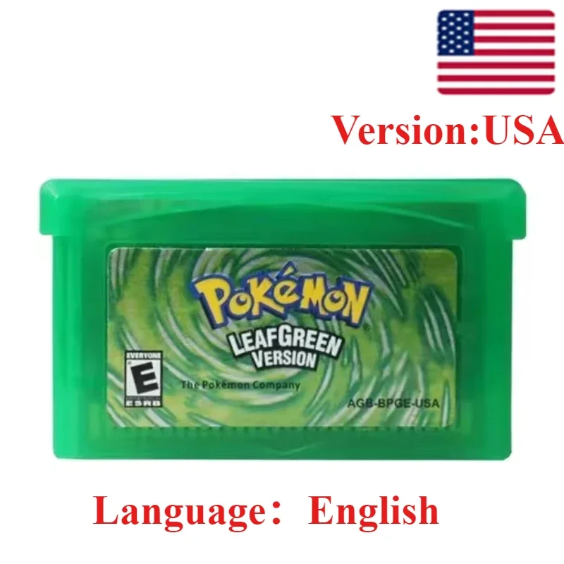 Pokemon-Serie Emerald FireRed Leafgreen Ruby Sapphire 5 Versionen GBA-Spiel in Box für 32-Bit-Videospielkonsole