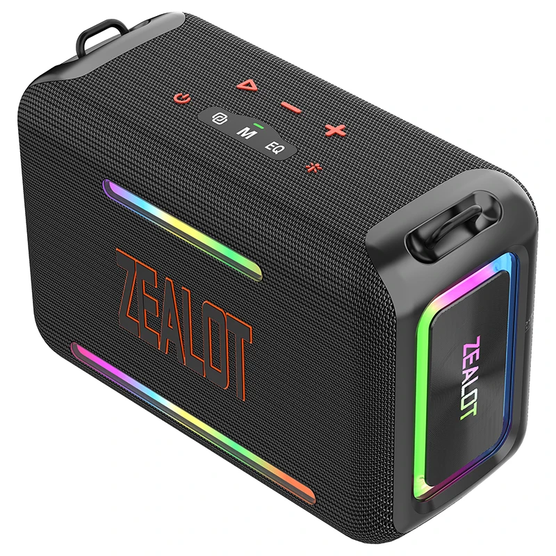 Zealot-S95 haut-parleur Bluetooth Portable étanche 120W haute puissance rvb lumière colorée caisson de basses sans fil 360 stéréo Surround TWS