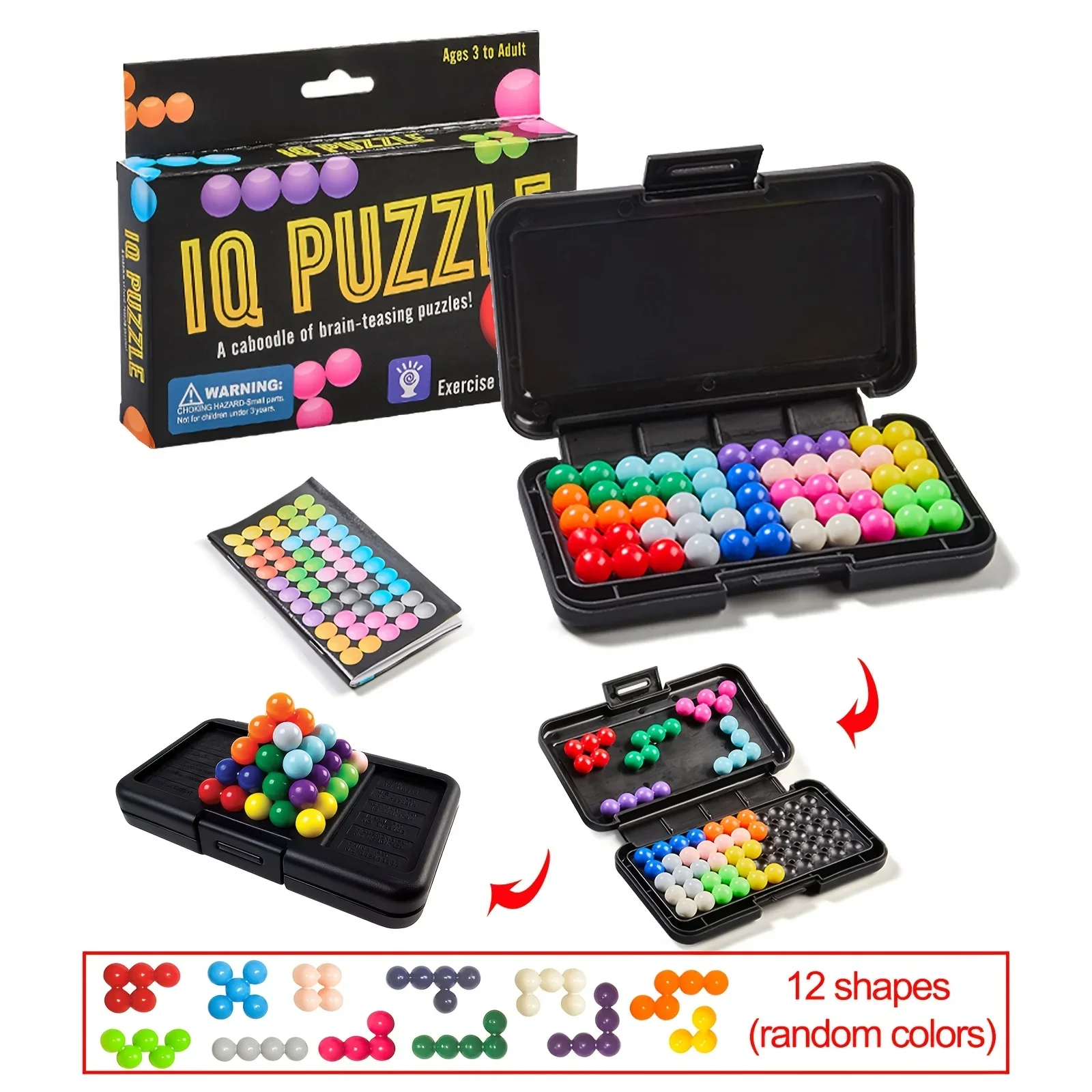 3D Brain Teaser Puzzle Game, Two Play Modes: 2D Plane and 3D Pyramid, Includes 200 Challenges, Suitable for Youngsters Gift