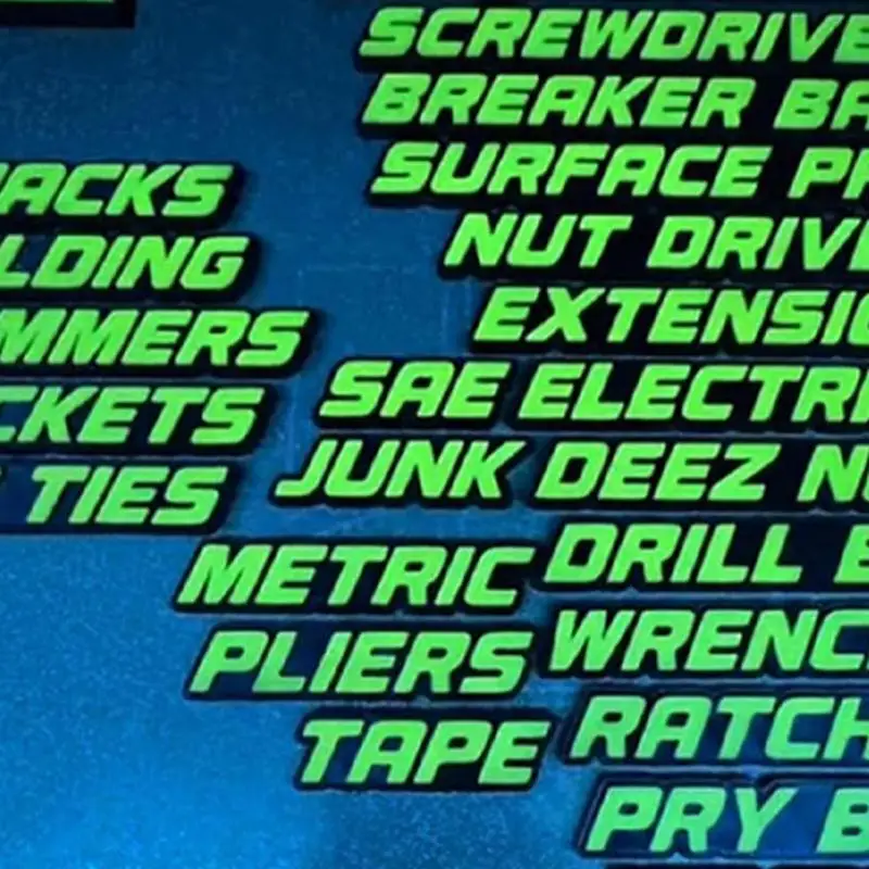 Tool Box Labels Tool Box Organizer Sticker Multifunctional 3D Toolbox Decals For Shop Garage Drawer Locker Shelf Cabinet