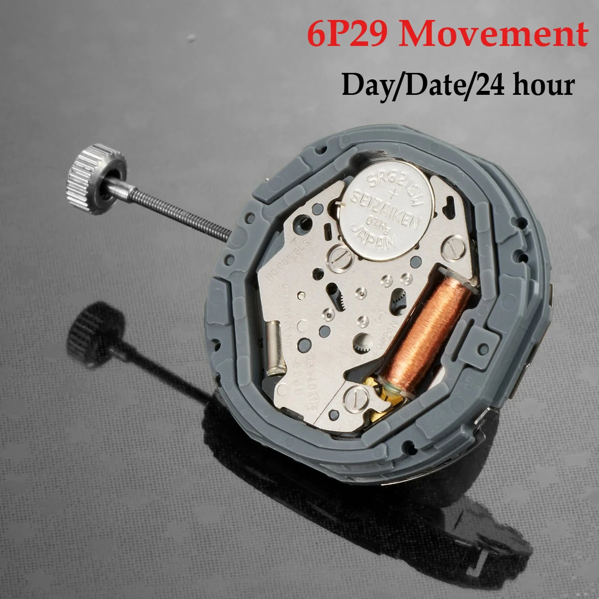 6P29 movement 6P29 Watch replacement movement Day/Date/24 hour 6P29 silver movement parts watch accessories