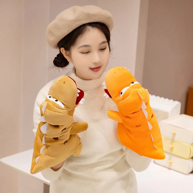 28cm Soft Fat Dragon Hand Puppets Plush Toys Birthday Gift Stuffed Animals Game for Girls Baby Children Bedtime Story Props