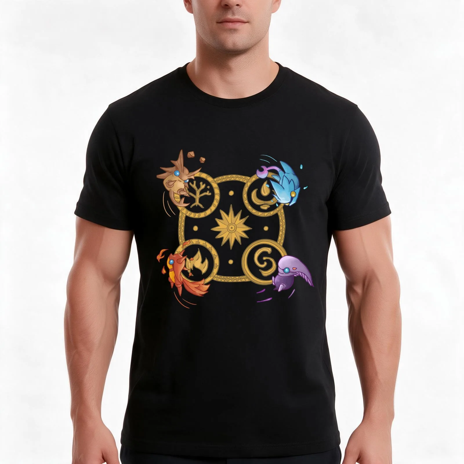 Elemental Stars are here T-Shirt, Summer Casual Cotton Tee, Oversized Streetwear Tops, Vintage Graphic Print, Unisex Men Women