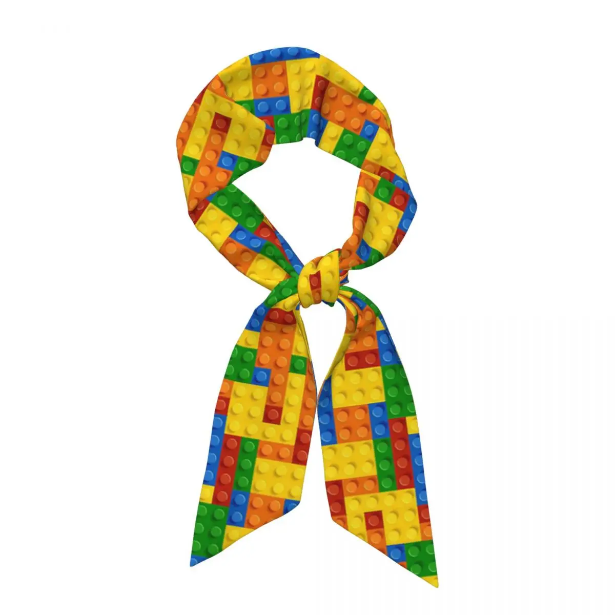 Building Blocks Construction Brick Women Long Narrow Scarf Soft Skinny Scarf Multi-use Neck Head Wrap for Office Daily Party