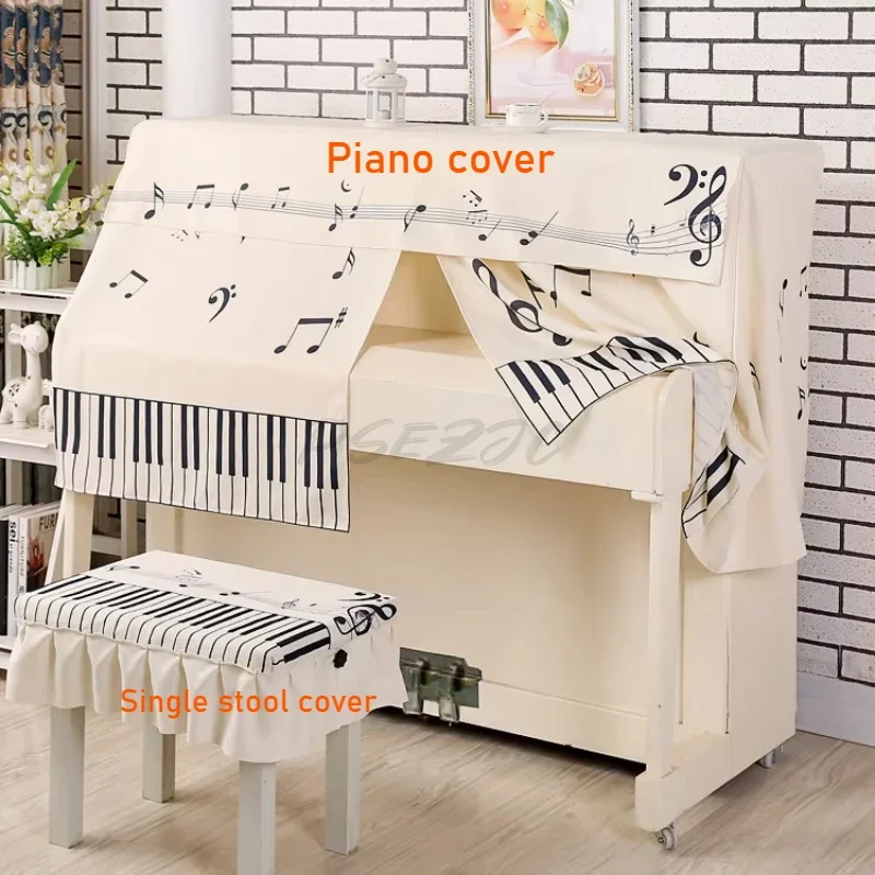 Modern Minimalist Printed Piano Dust Half Cover Single/double Stool Cover Cartoon Animation Various Styles