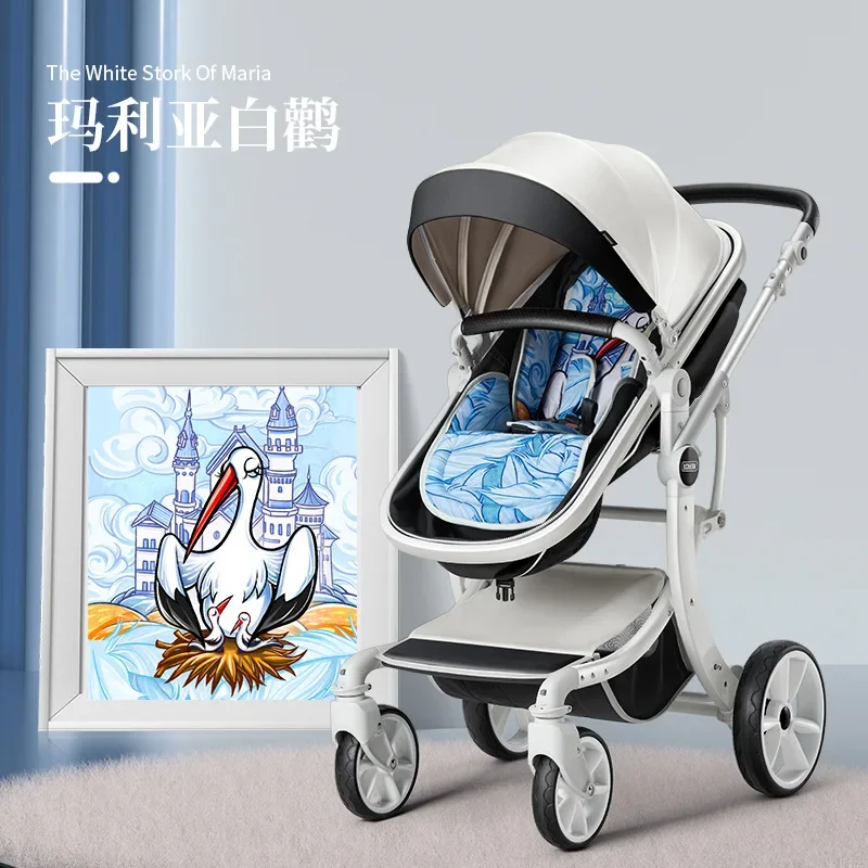 Baby Stroller Can Sit Reclining High Landscape Folding Shock Absorber Light Newborn Baby Child Stroller New X-type Frame Increas