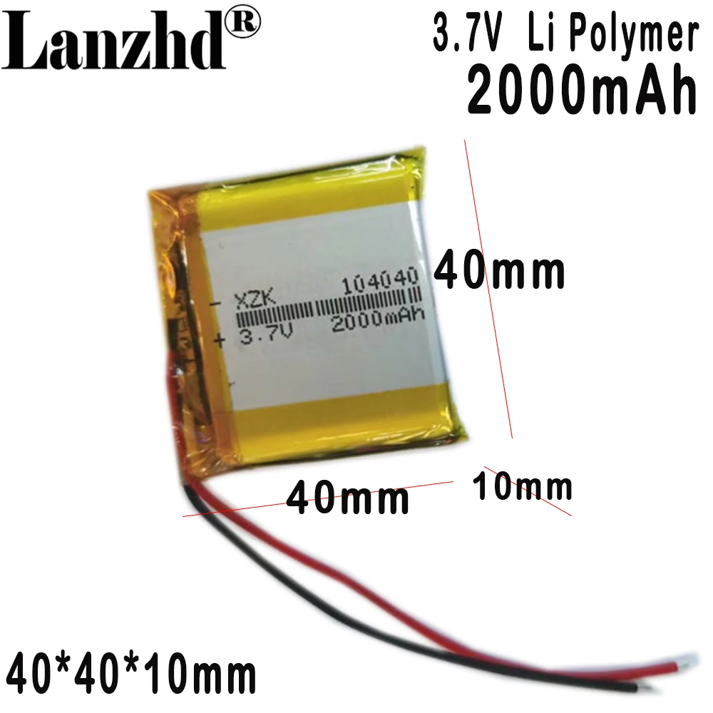 

104040 polymer lithium battery 2000MAH 3.7V For Built-in battery fast charging source LED light hand warmer treasure