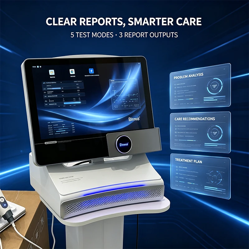 T5 AI Intelligent Scalp Imager Microscopic Observation Scalp Condition Analyze Blocked Follicles Inflammation Oil Secretion