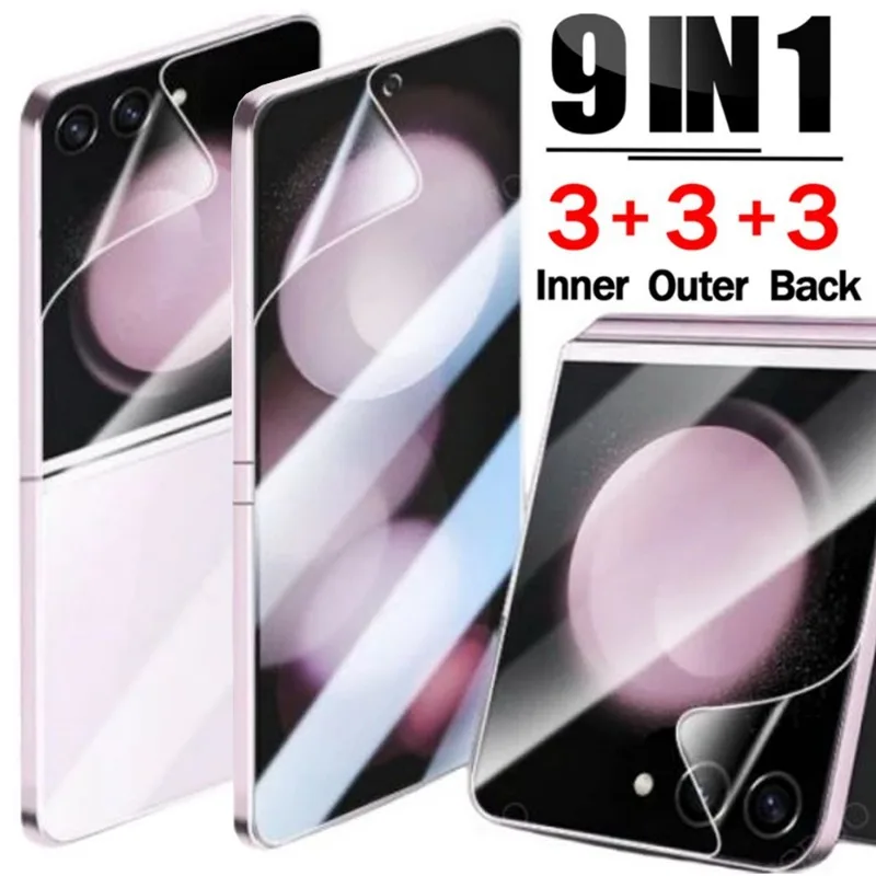 Hydrogel Films for Samsung Galaxy Z Flip 6 Front Back Full Coverage Screen Protectors HD Clear Protective Film Flip 6
