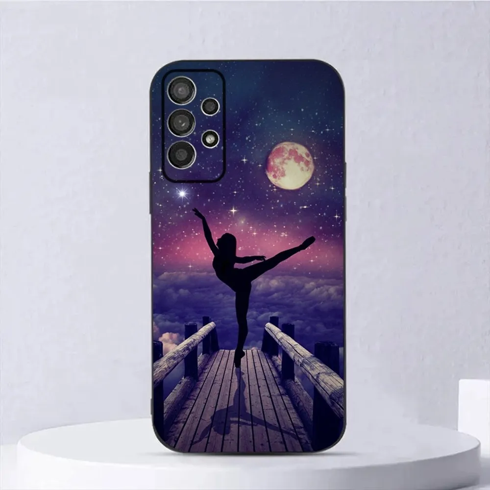 جراب هاتف رياضي من Love Gymnastics ، غلاف أسود ناعم ، Samsung Galaxy A13 ، A21s ، A22 ، A31 ، A32 ، A52 ، A53 ، A71 ، A80 ، A91