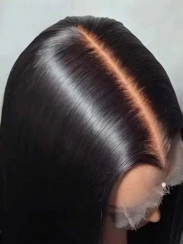 30 40 Inch 300 High Density Silky Straight Glueless Transparent 13x4 Hd Lace Frontal Human Hair Wigs Melt on Skin Swiss Lace Wigs Brazilian Bone Straight 13x6 Hd Lace Front Wig For Black Women Natural Hairline