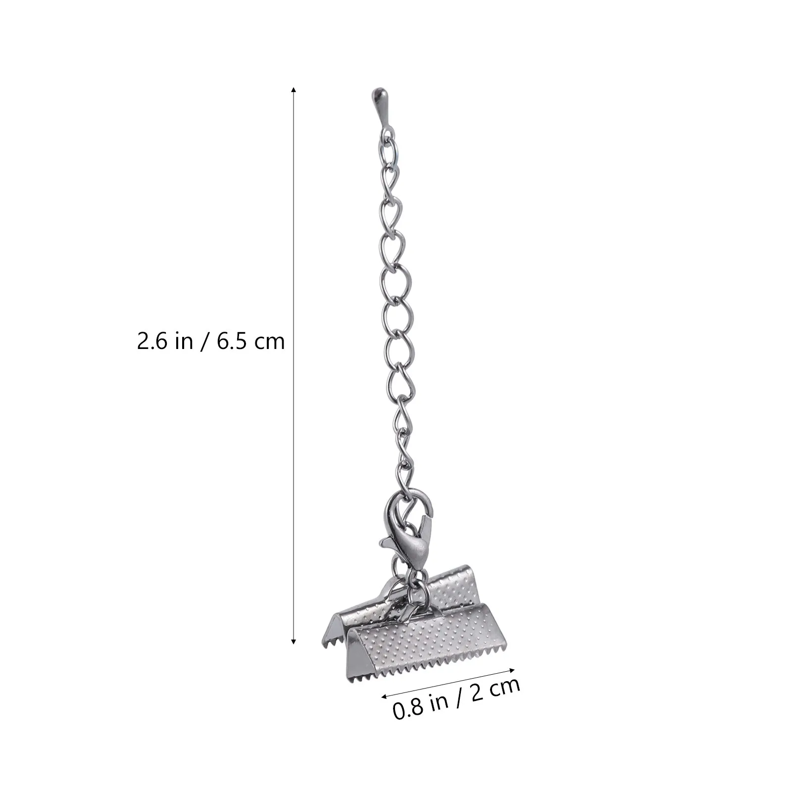 20Pcs 20Mm Extension Chain Clasps Iron Crimp End Clamps for DIY Jewelry Making Ribbon Ends Fixed Clips Cord Fasteners