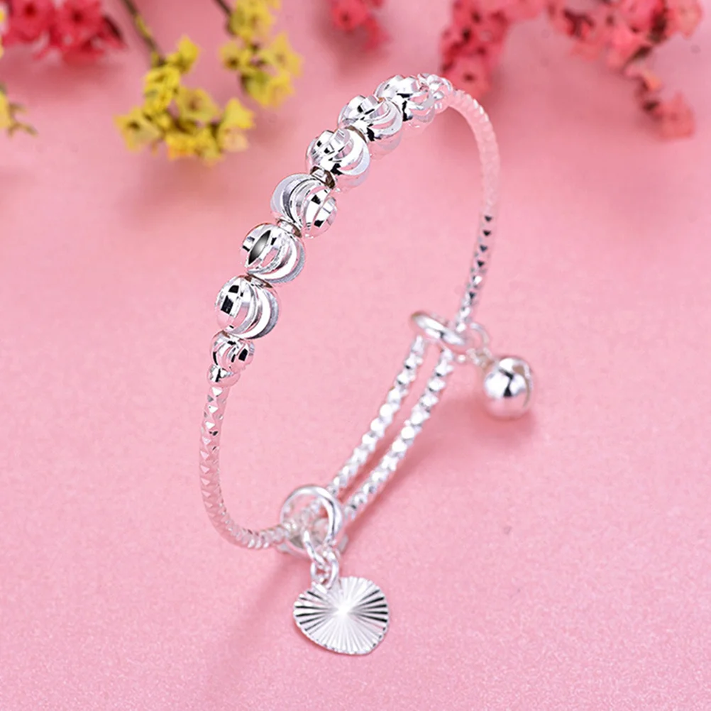 

2Pcs Adjustable Baby Bracelet Infant Girls Bell Charm Toddler Bracelet Infant Jewelry Baby Bangle for Babies Toddler Bangles