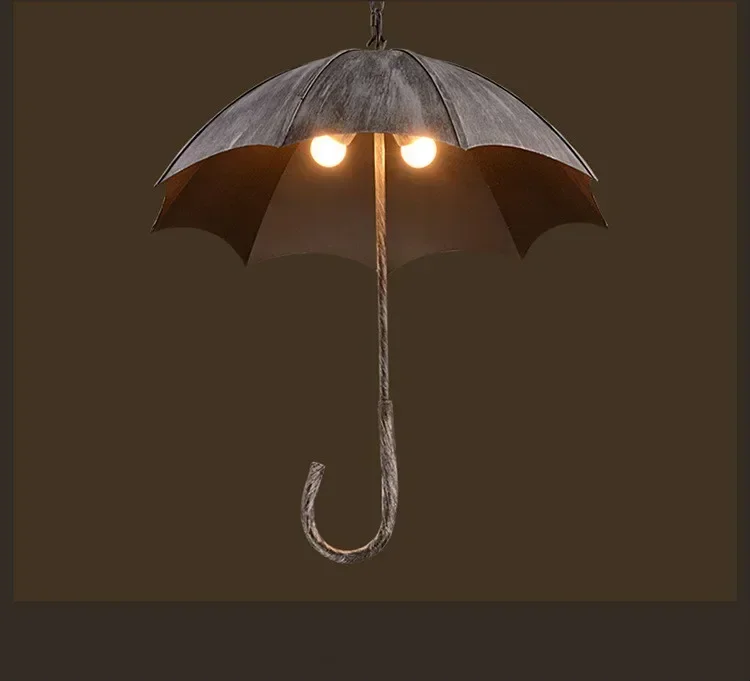 Nordic Iron Chandelier Retro Industrial Loft Umbrella Lighting for Restaurant Bar Coffee Shop Clothing Store
