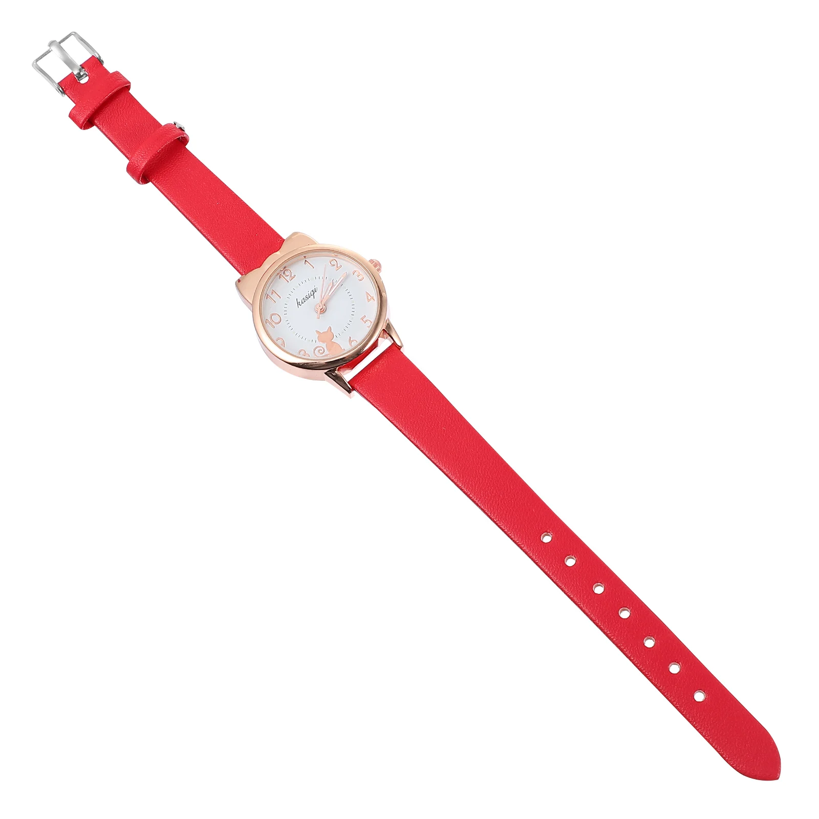 

Children Digital Leisure Kids Cartoon Adjustable Belt Wrist Watches Girls Kitten Pattern Durable Glass Alloy Material Small