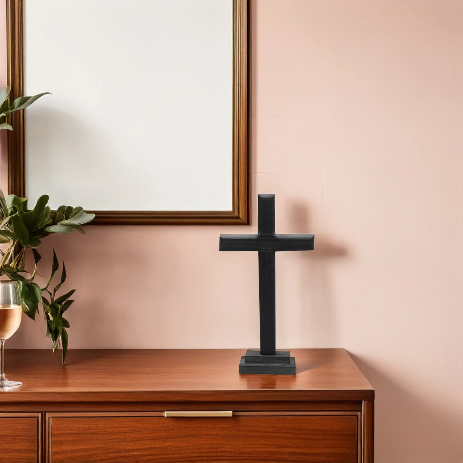 

1Pcs Wooden Cross Shaped Ornament Premium DIY Decoration for Birthday Music Carnival Gift Religious Home Decor Craft Item