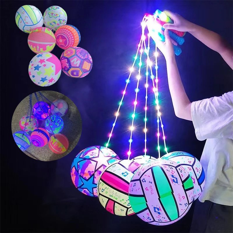 20 سنتيمتر الأطفال البلاستيكية متوهجة لعبة كرة القدم الكرة في الهواء الطلق ضوء الظلام حتى نفخ LED مضيئة الرياضة كرة الشاطئ #1