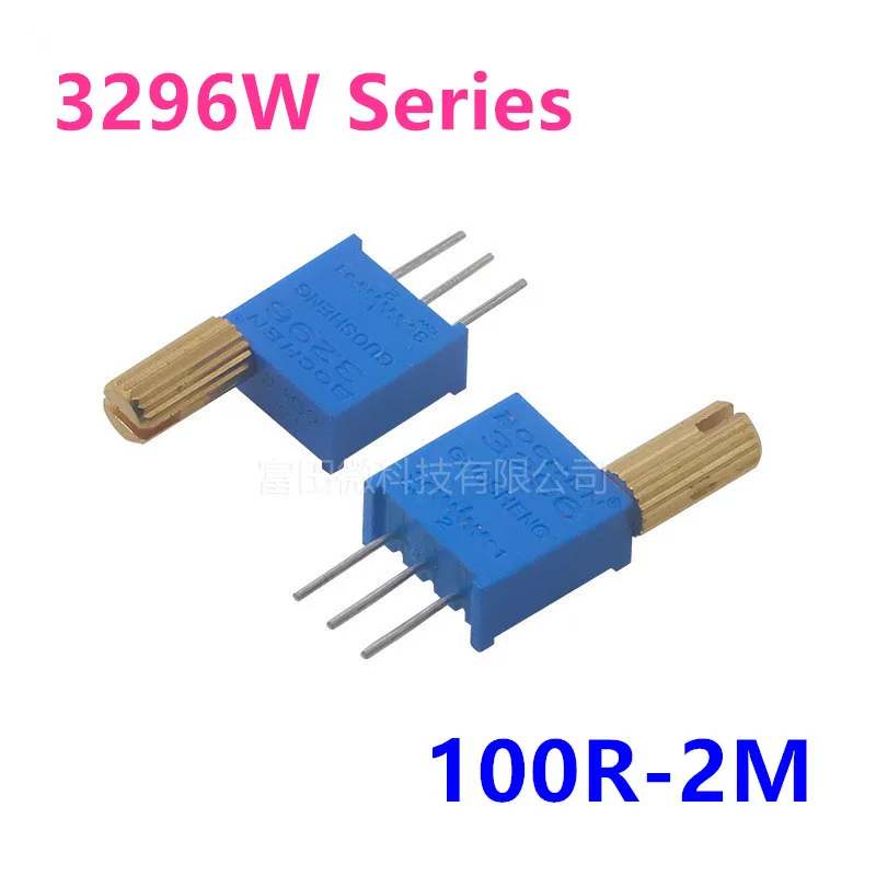 5Pcs 3296W Multi-Turn Adjustable Potentiometer 1K2K5K10K20K50K100K200K500K1M Metal Shaft Long Handle