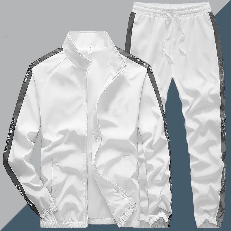 

Мужской спортивный костюм-двойка: ветровка и брюки для фитнеса, бега и тренировок