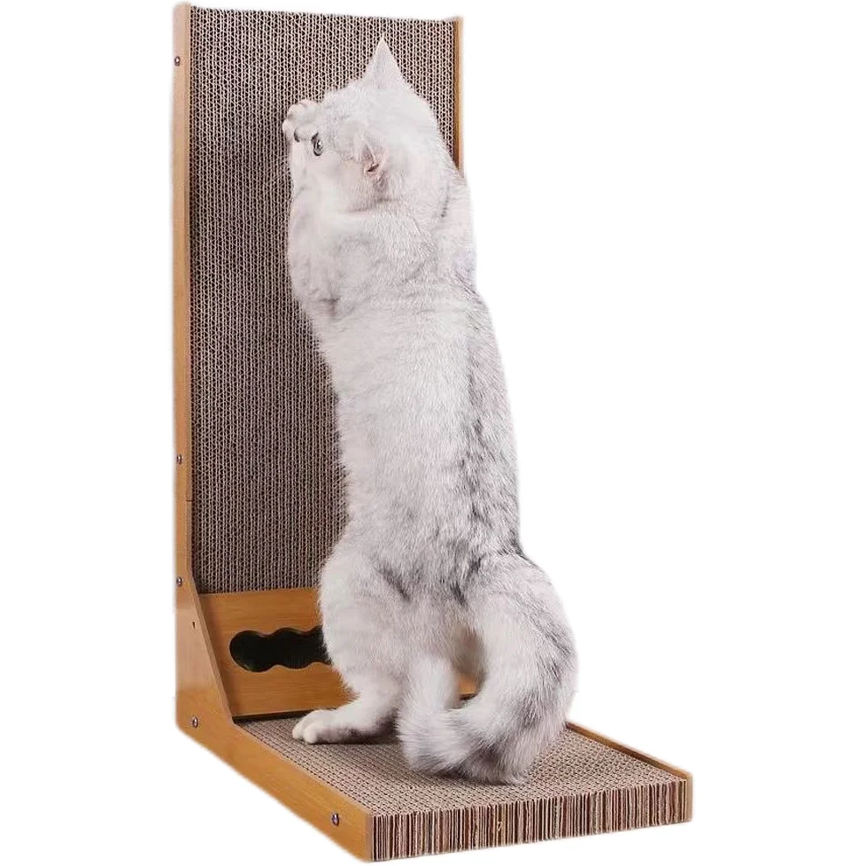 L-shaped Cat Scratch Board Vertical Cat Scratch Board Wear-resistant Non Falling Debris Anti Scratching Sofa Scratch Board Toy