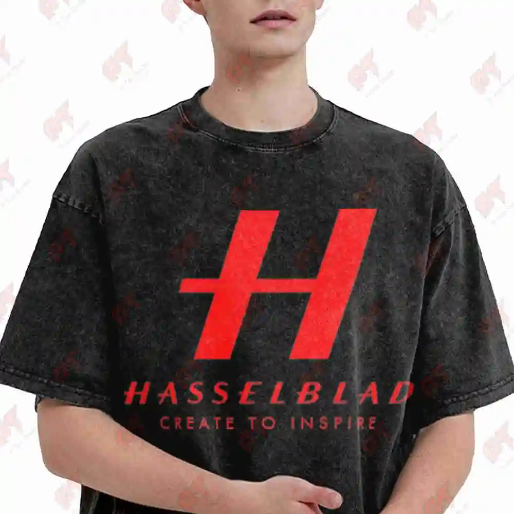 Hasselblad Camera Logo Photographer Vintage Washed Tee Pure Cotton T-Shirt