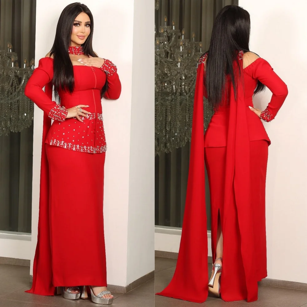 Customized Chinese Style Jersey Sequined A-line Off-the-shoulder Midi Dresses Bespoke Occasion Intricate