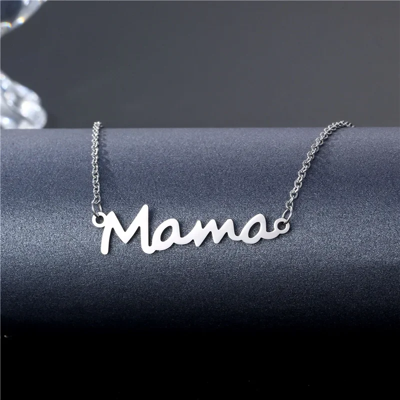 Collar con colgante de letras de acero inoxidable para mujer, regalos de amor para madres, joyería para mamá, accesorios de envío directo, Bisutería