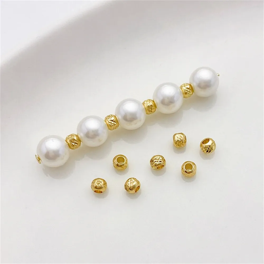 

3Mm Sliced Pineapple Beads 14K Gold-wrapped Loose Beads Handmade DIY String Bracelet Necklace Jewelry Material Accessories