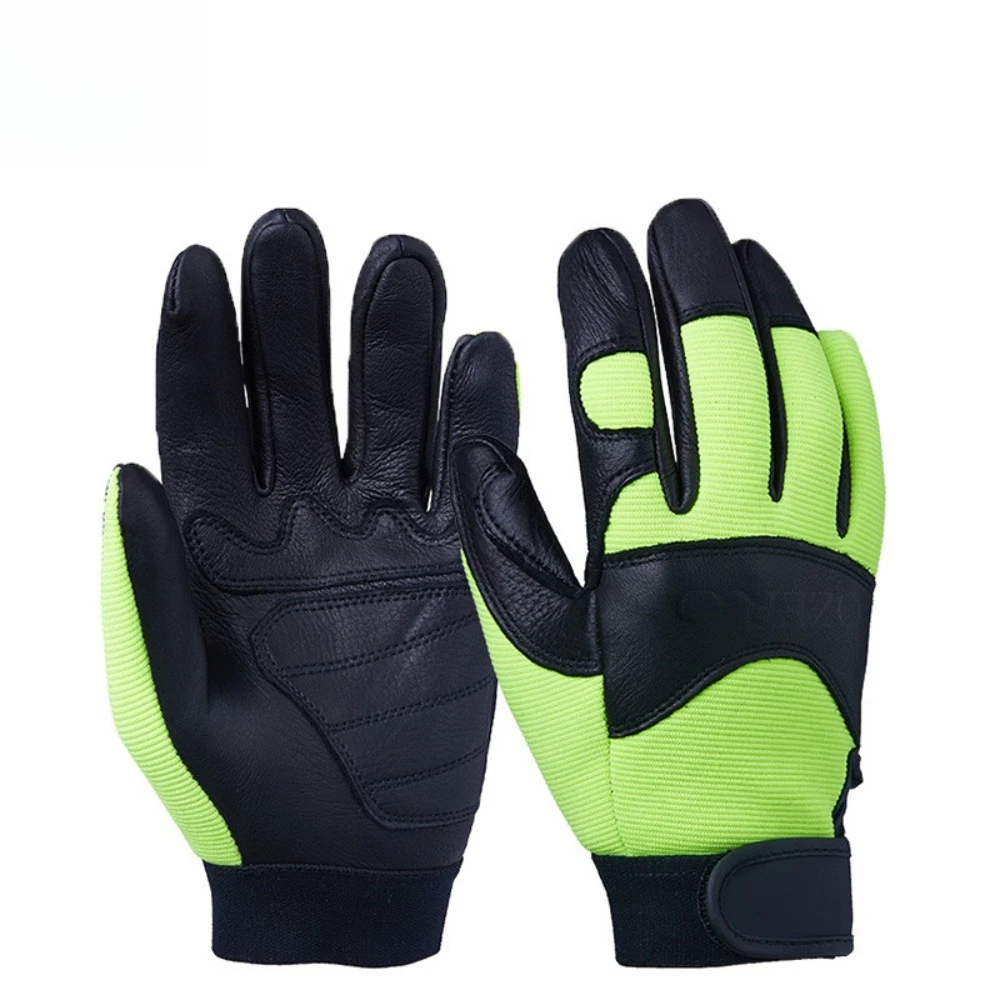 

Deer Leather Work Garden Gloves Multi-Use Gloves for Cycling Fitness Motorcycle Riding Outdoor Sports Durable Protective