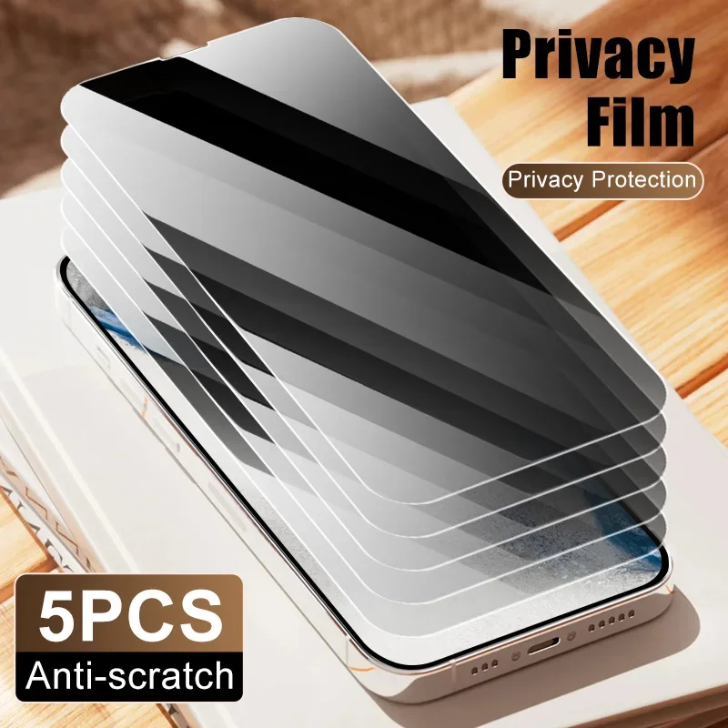 

5pcs Protective Film For IPhone 16 15 Plus Tempered Glass phone Screen Protector 14 13 12 Privacy Glass Smartphone 11 Pro XS Max