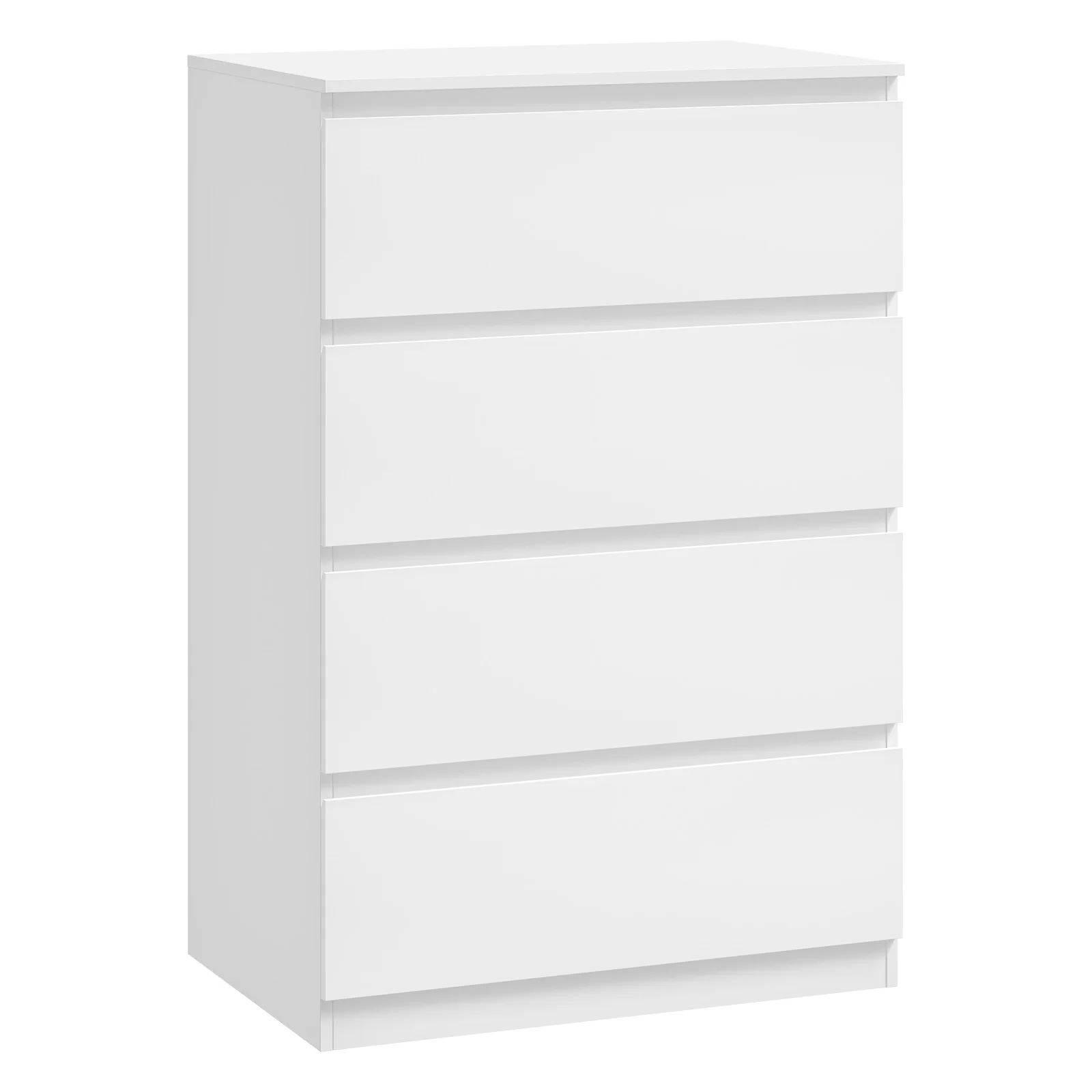 WOLTU Cómoda de almacenamiento con 3/4 cajones, aparador moderno para sala de estar, dormitorio, pasillo, gabinete lateral, color blanco