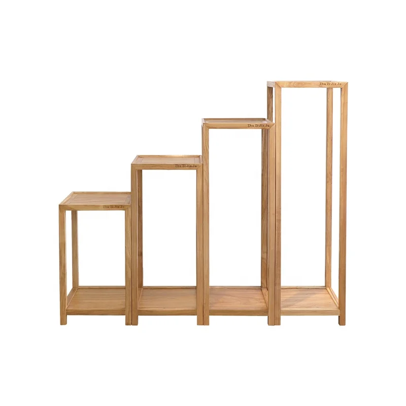

New Durable Eco-Friendly Chinese Style Multi Size Solid Wood Flower Pot Rack for Living Room Balcony Hotel Apartment