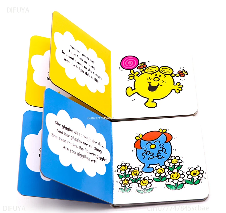 6 Books Mr. Men Little Miss Pocket Library Daily Life Early Education Picture Storybook Cartoon Mini Palm Board Book 9.5*9.3CMEn