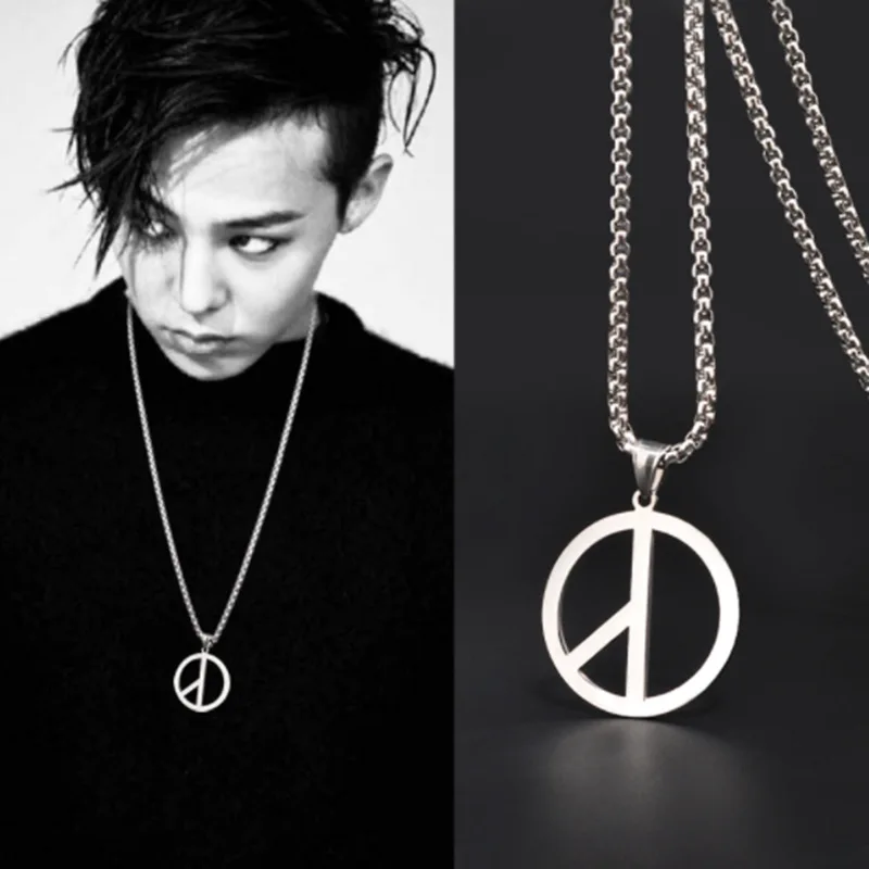 Kpop Idol Star GD ожерелье с символом мира в одном стиле G-DRAGON, модное ожерелье высокого качества, аксессуары, коллекция подарков для фанатов
