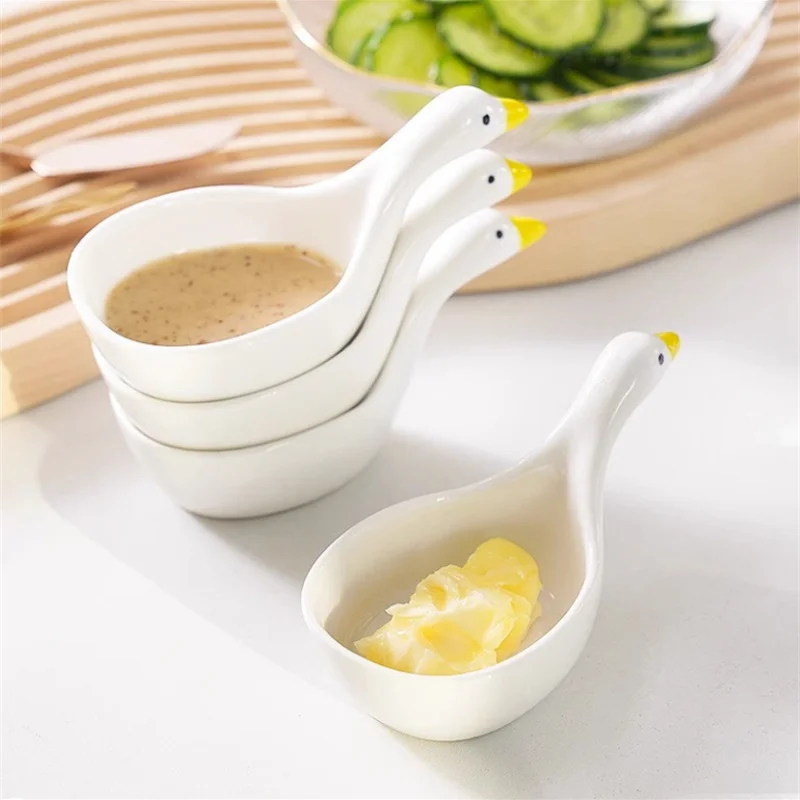 European Ceramic Tableware White Spoon Bowl Caviar Snack Plate Fruit Platter Restaurant Kitchen Ceramic Tableware Bowl Plate