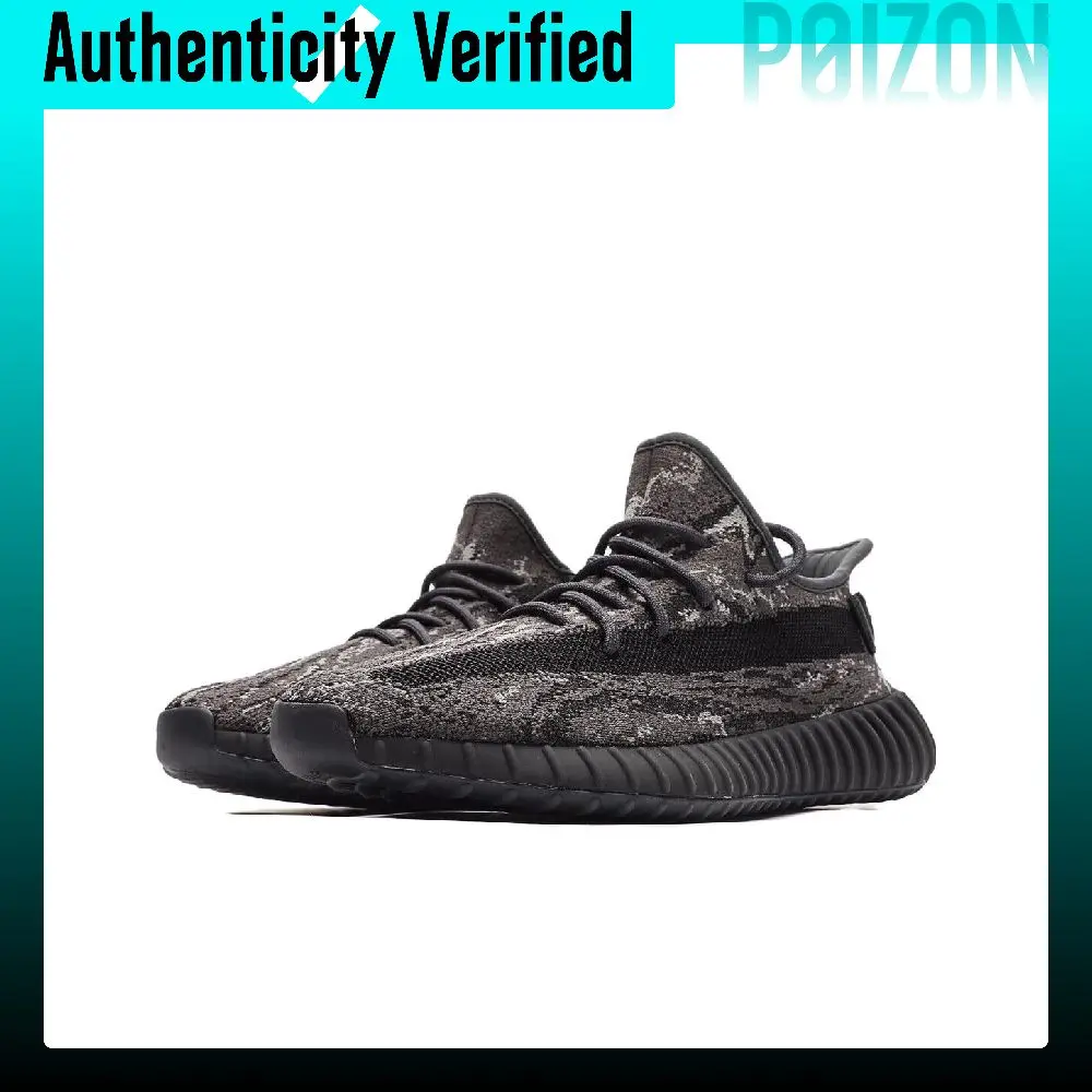 Adidas Originals Yeezy Boost 350 V2 'Dark Salt' Synthetic Leather Trendy Low top Casual Shoes Unisex Black ID4811 view 4