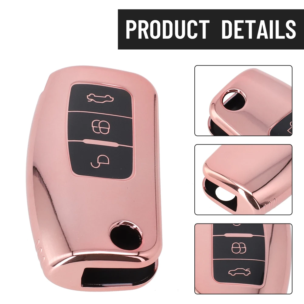 Key Key Chain Parts Protective For Ford for fiesta for Focus Remote Replacement Gold for tpu 3 Button Accessory Cover
