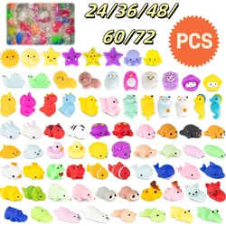 24/36/48/60/72 pcs Mochi Squishy Toys, Kawaii Squishy Animals for Party Favors Classroom Prize Pinata Easter Fillers Fidget Toys