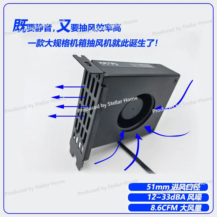 Chassis Exhaust Ventilation Fan, Stuffy Air Duct, Heat Dissipation, Mini Chassis Heat Accumulation, Graphics Card Cooling Fan