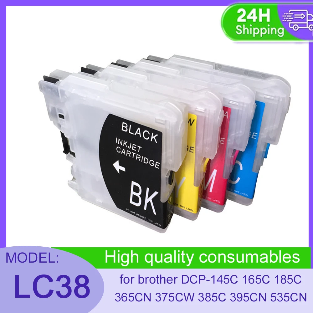 Vilaxh LC38 LC39 LC61 LC65 LC980 LC985 LC990 LC1100 cartucho de tinta recargable para Brother DCP-J125 185C 195C J315W DCP- J140W/145