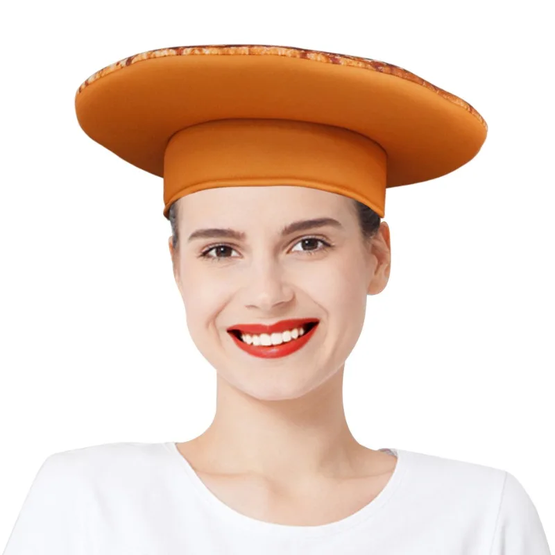 Śmieszne Fast Food Pizza Hat Fantazyjne czapki Unisex Halloween Food Theme Food Cosplay Rekwizyty fotograficzne Nakrycia głowy