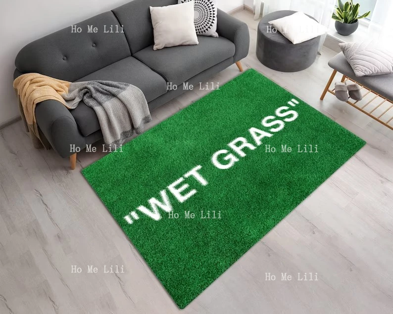 Vibrant High Quality Green Grass Area Rug Machine Washable Personalized Carpet Gift For Home