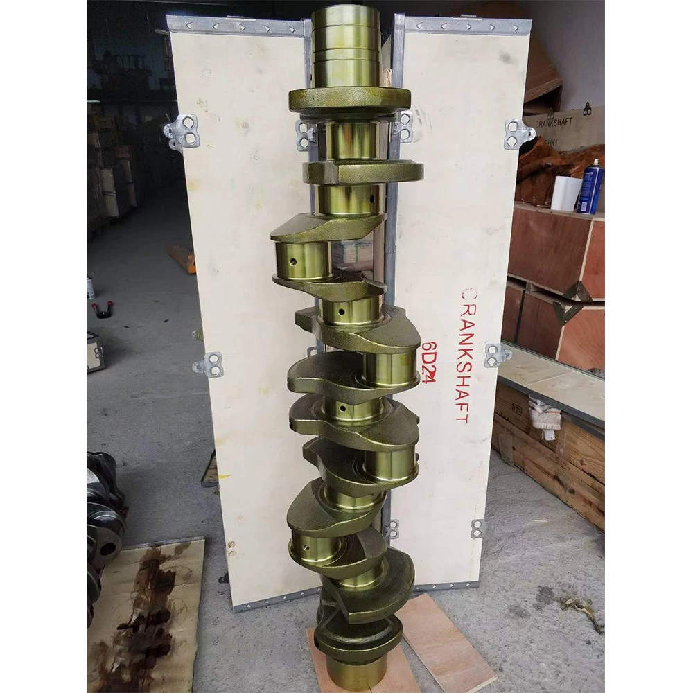 

High Quality Engine Spare Parts 6D24 6D22 Forged Steel Crankshaft 6D107 6D31 Alloy Steel Crankshaft on Sale